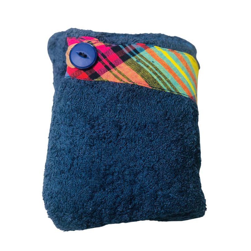 Bonnet éponge bleu madras